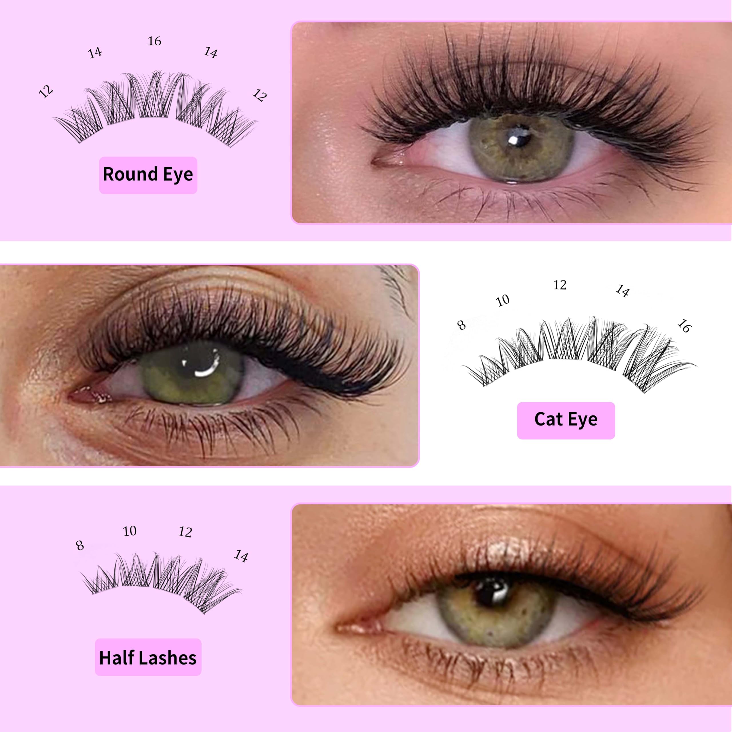 VEYESBEAUTY Lash Clusters Kit – DIY Eyelash Extensions, Five-Second Series, LuxeBold Kit