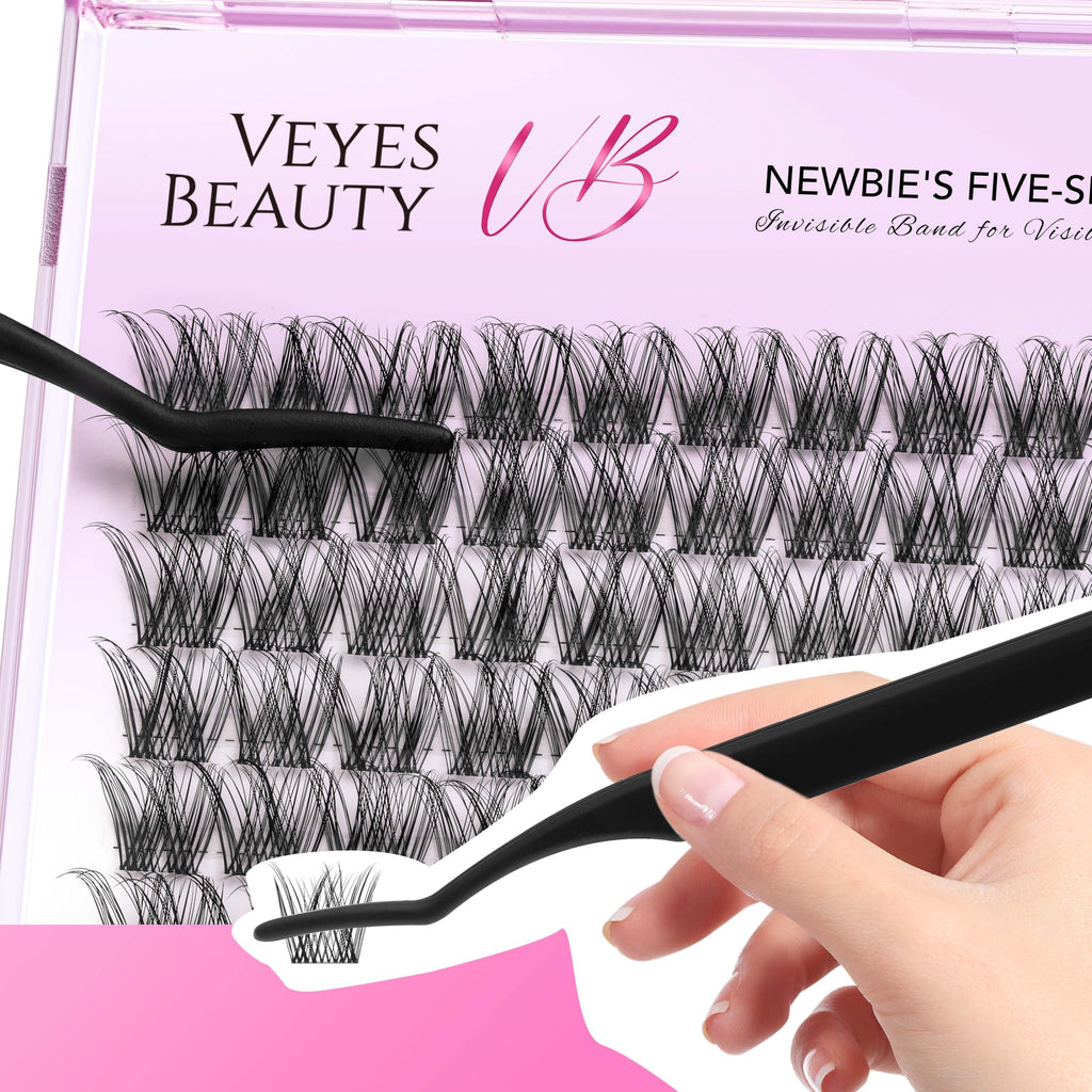 VEYESBEAUTY Lash Clusters DIY Eyelash Extensions – Newbie Five-Second Series, LuxeBold 10mm, Single Length