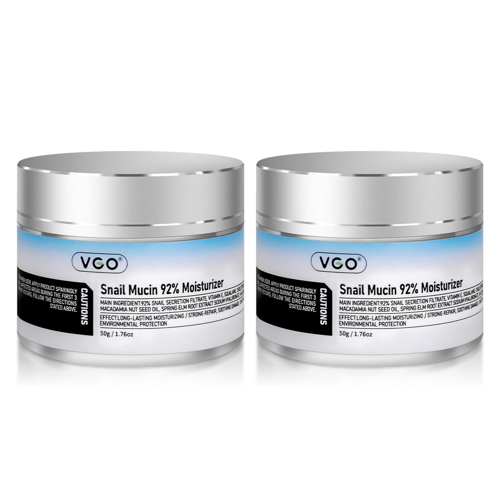VGO 2-Pack 92% Snail Mucin Moisturizer – Hydration, Barrier Repair & Anti-Aging with Ceramide & Vitamin E