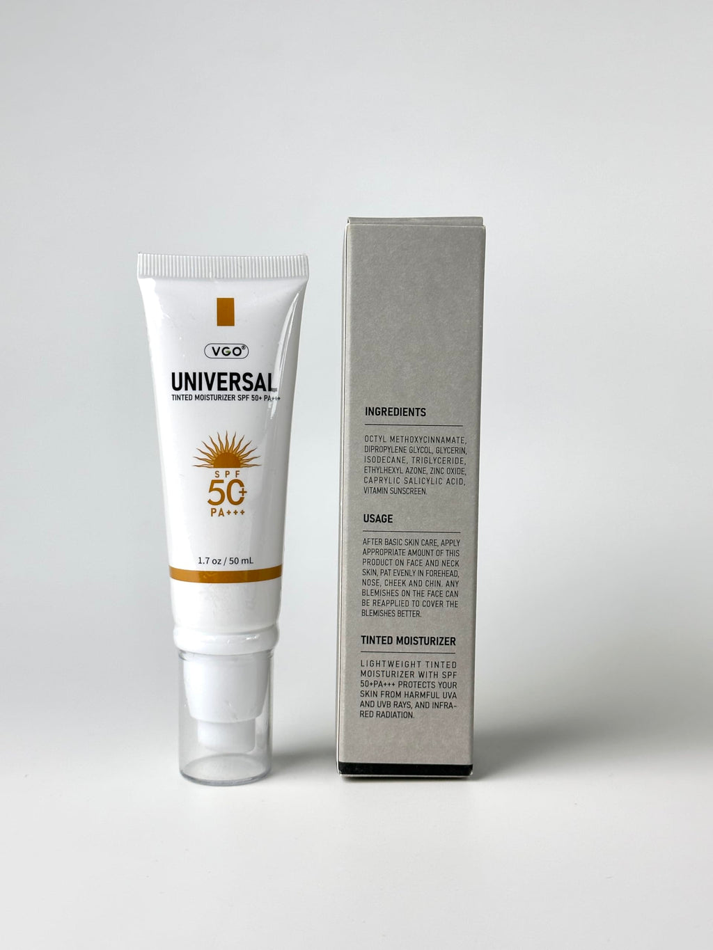 VGO Tinted Sunscreen for Face SPF 50 | Hydrating Sun Essence | Travel Size 50 ml