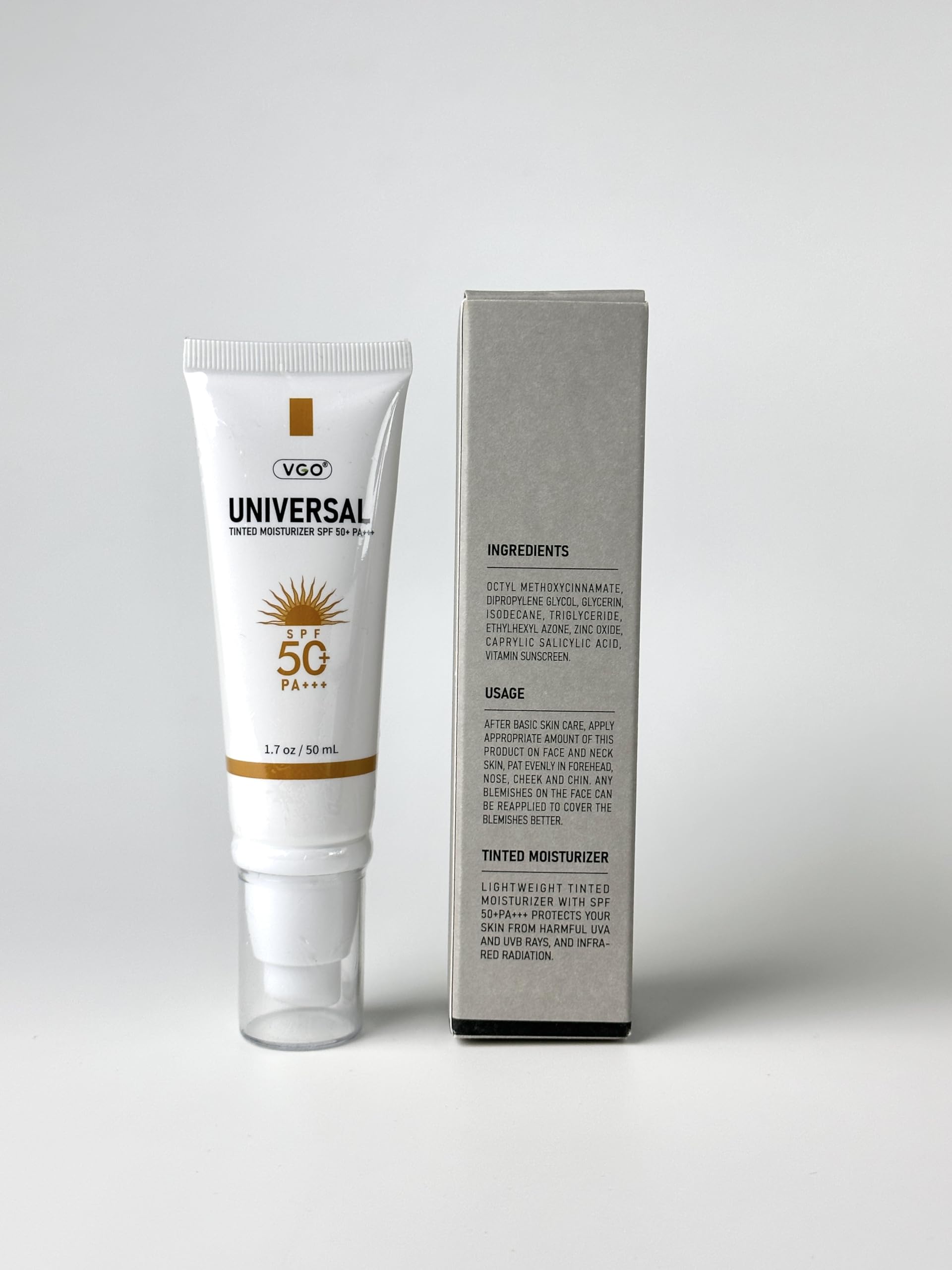 VGO Tinted Sunscreen for Face SPF 50 | Hydrating Sun Essence | Travel Size 50 ml