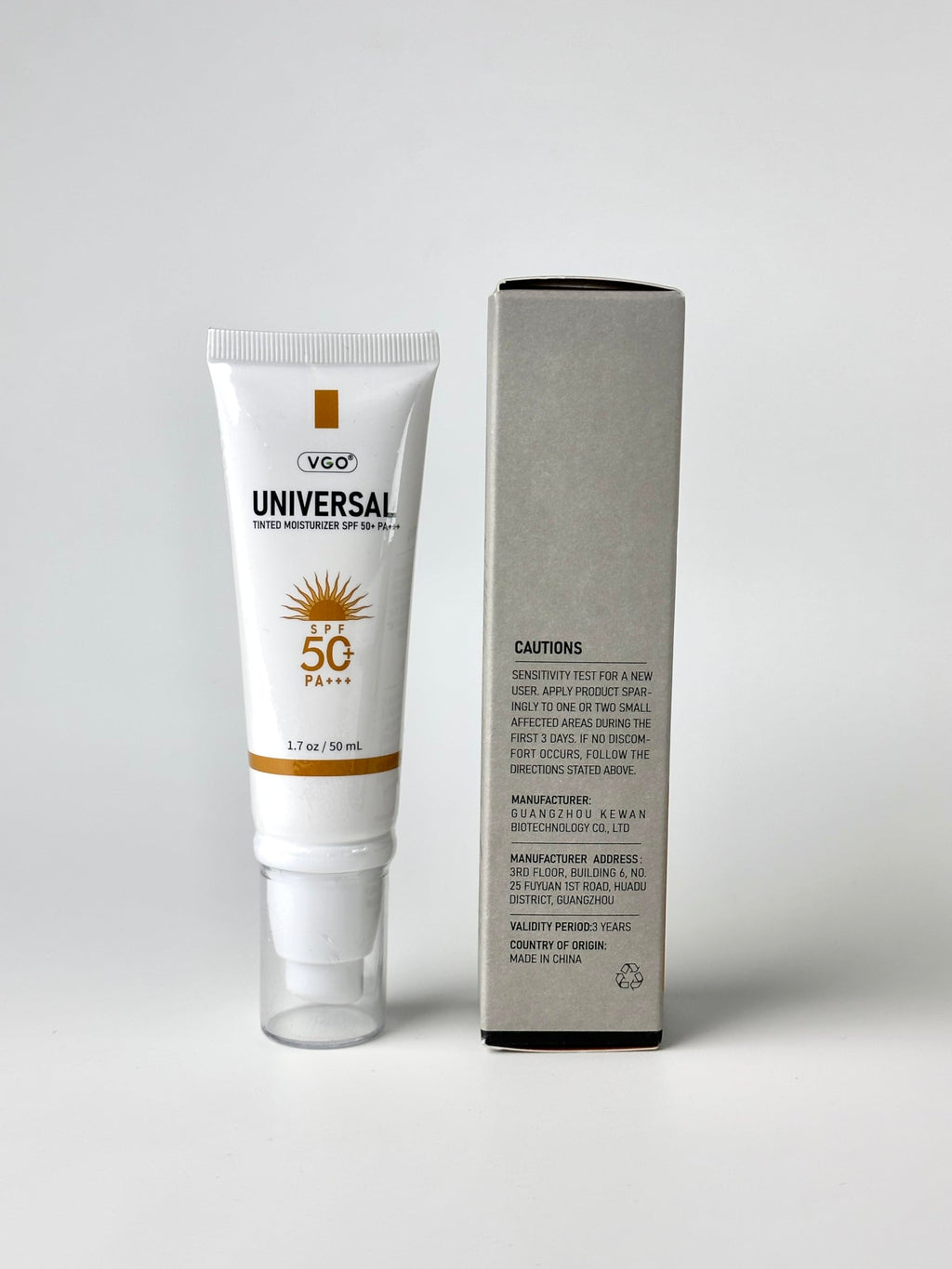 VGO Tinted Sunscreen for Face SPF 50 | Hydrating Sun Essence | Travel Size 50 ml