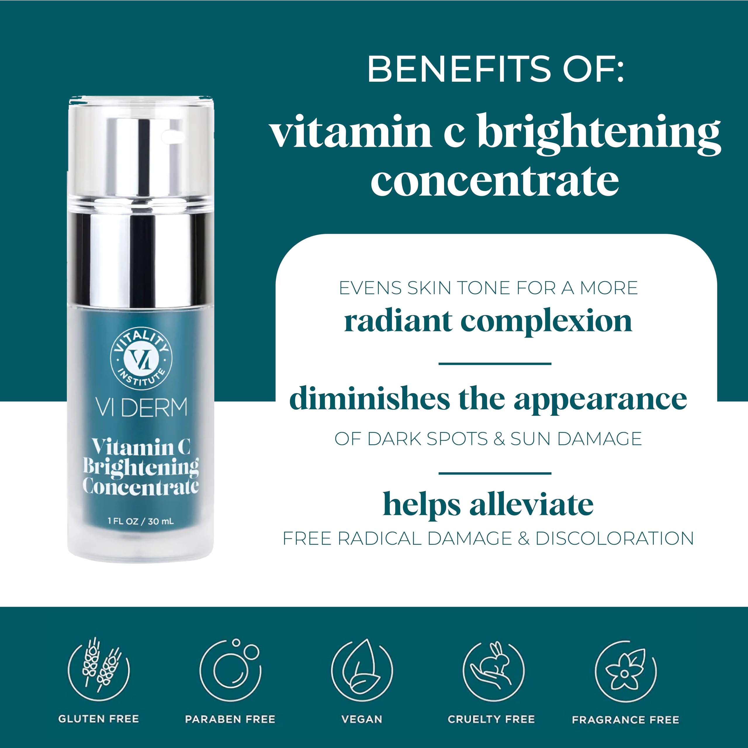 VI Derm Vitamin C Brightening Concentrate – 10% THD Ascorbate for Radiant, Even Skin