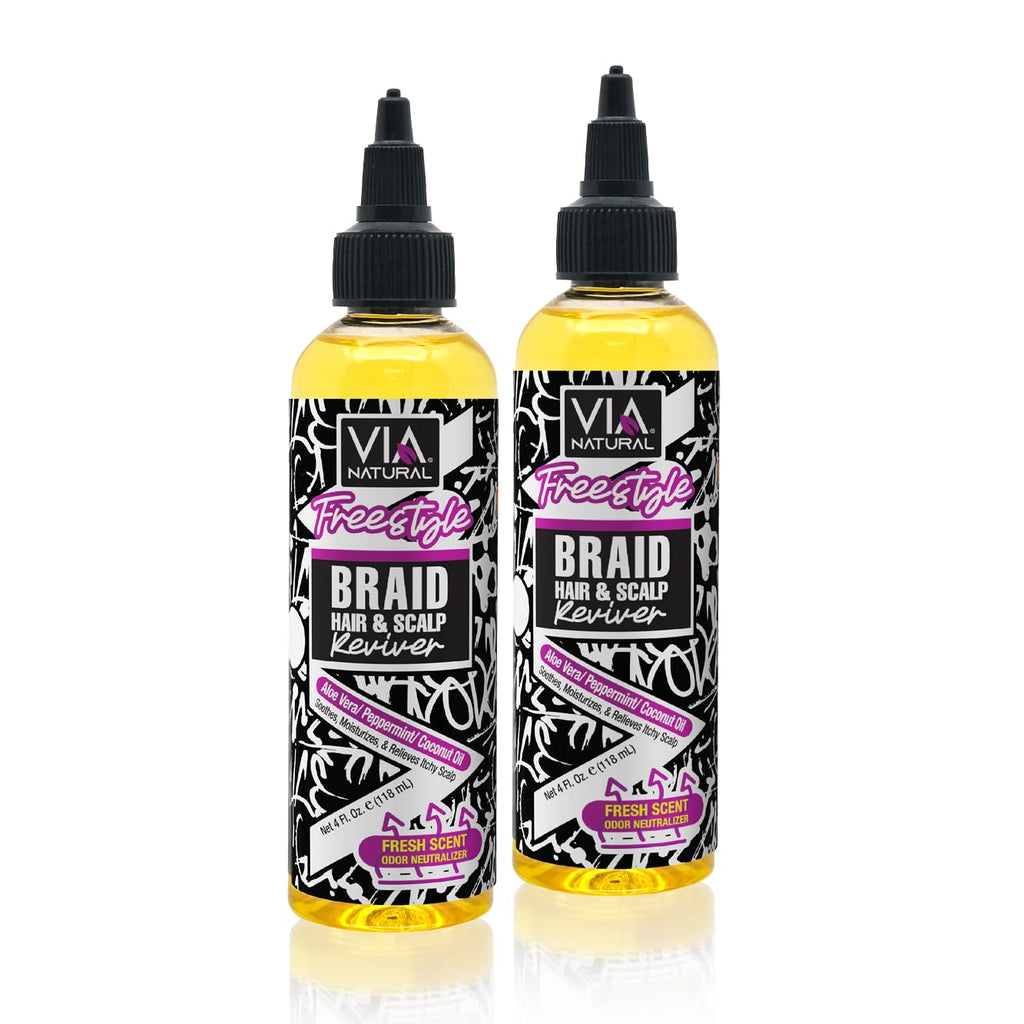 Via Natural VIA Freestyle Braid Hair & Scalp Reviver – Pack of 2