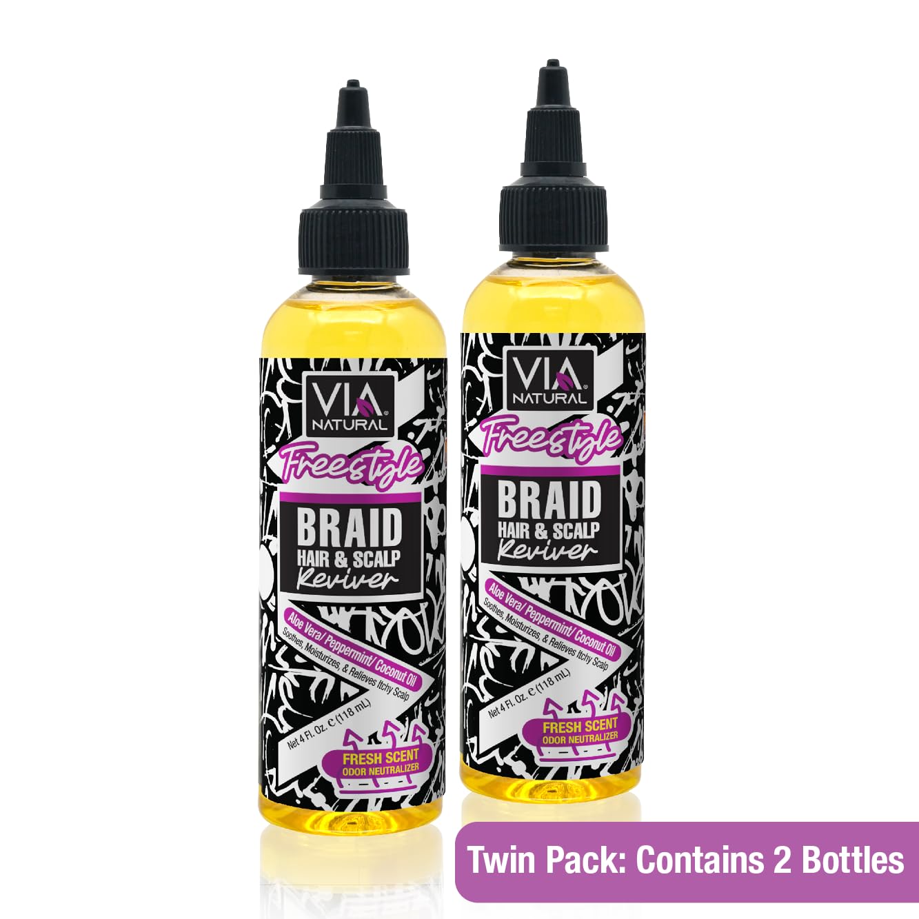 Via Natural VIA Freestyle Braid Hair & Scalp Reviver – Pack of 2
