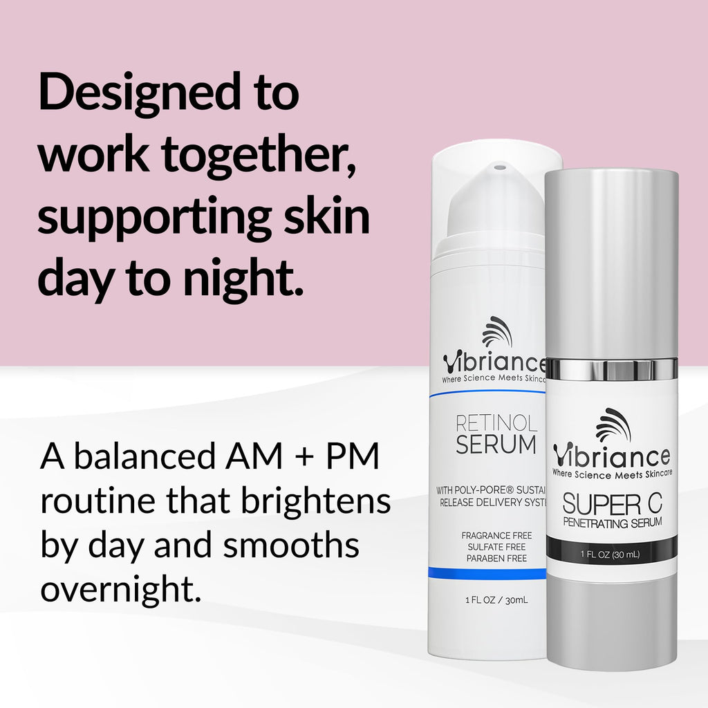 Vibriance Dynamic Duo Skincare Bundle – Super C Vitamin C Serum + Retinol Night Serum