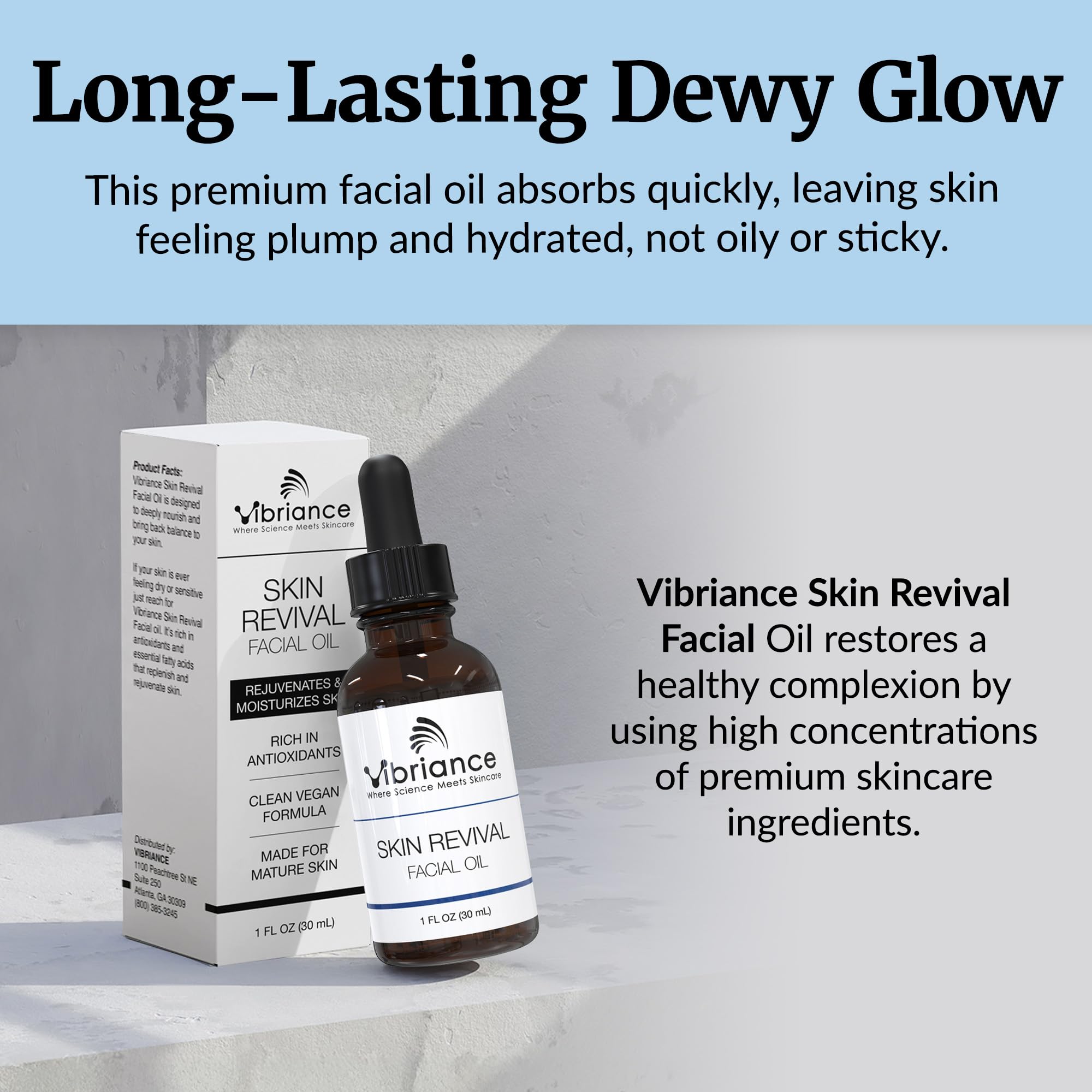 Vibriance Skin Revival Facial Oil – Hydrating, Vegan & Gentle for Dry Skin