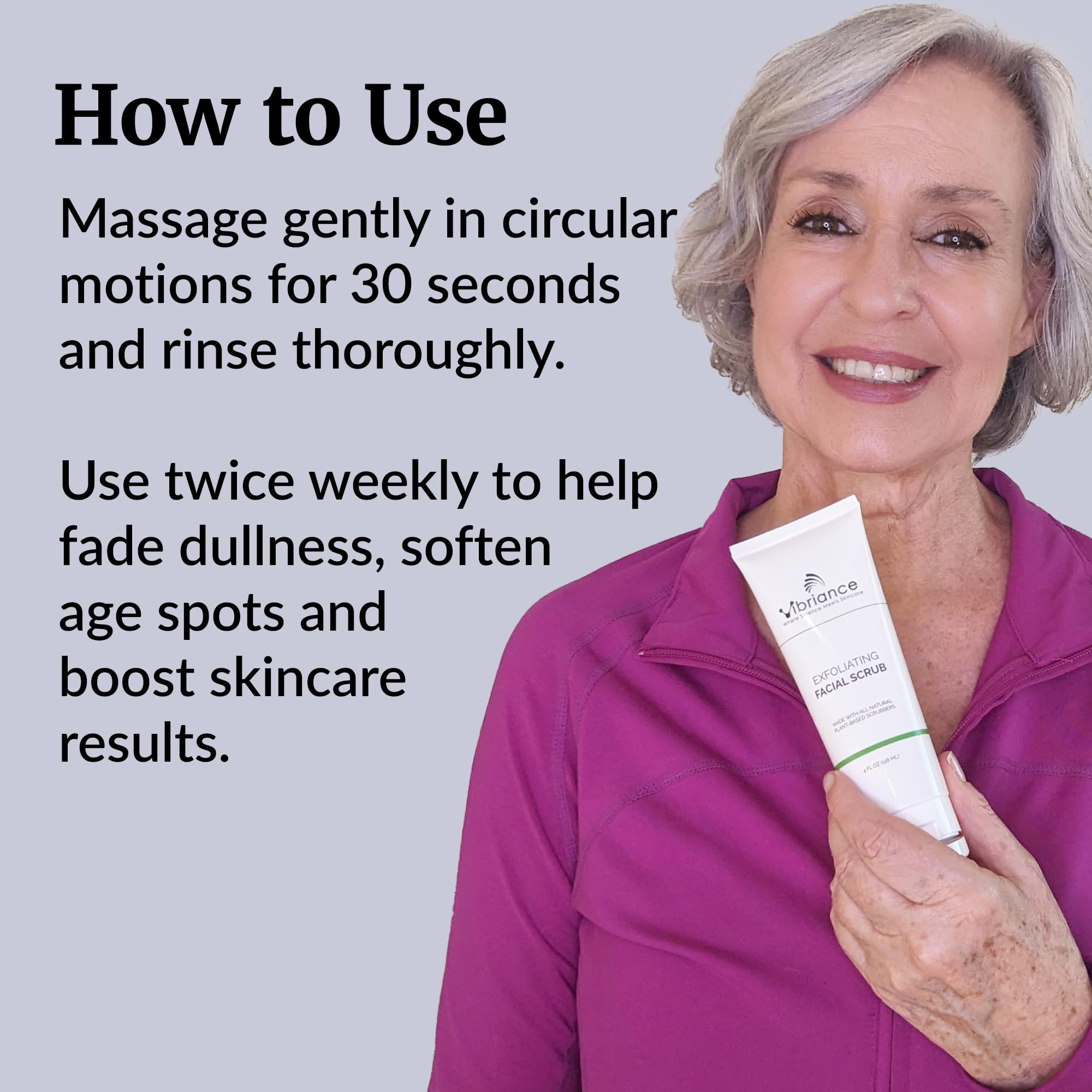 Vibriance Ultra-Gentle Face Scrub – Gentle Exfoliating Facial Wash for All Skin Types (4 oz)