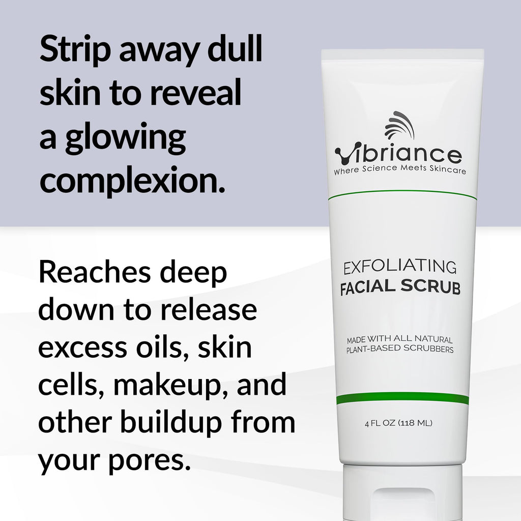 Vibriance Ultra-Gentle Face Scrub – Gentle Exfoliating Facial Wash for All Skin Types (4 oz)
