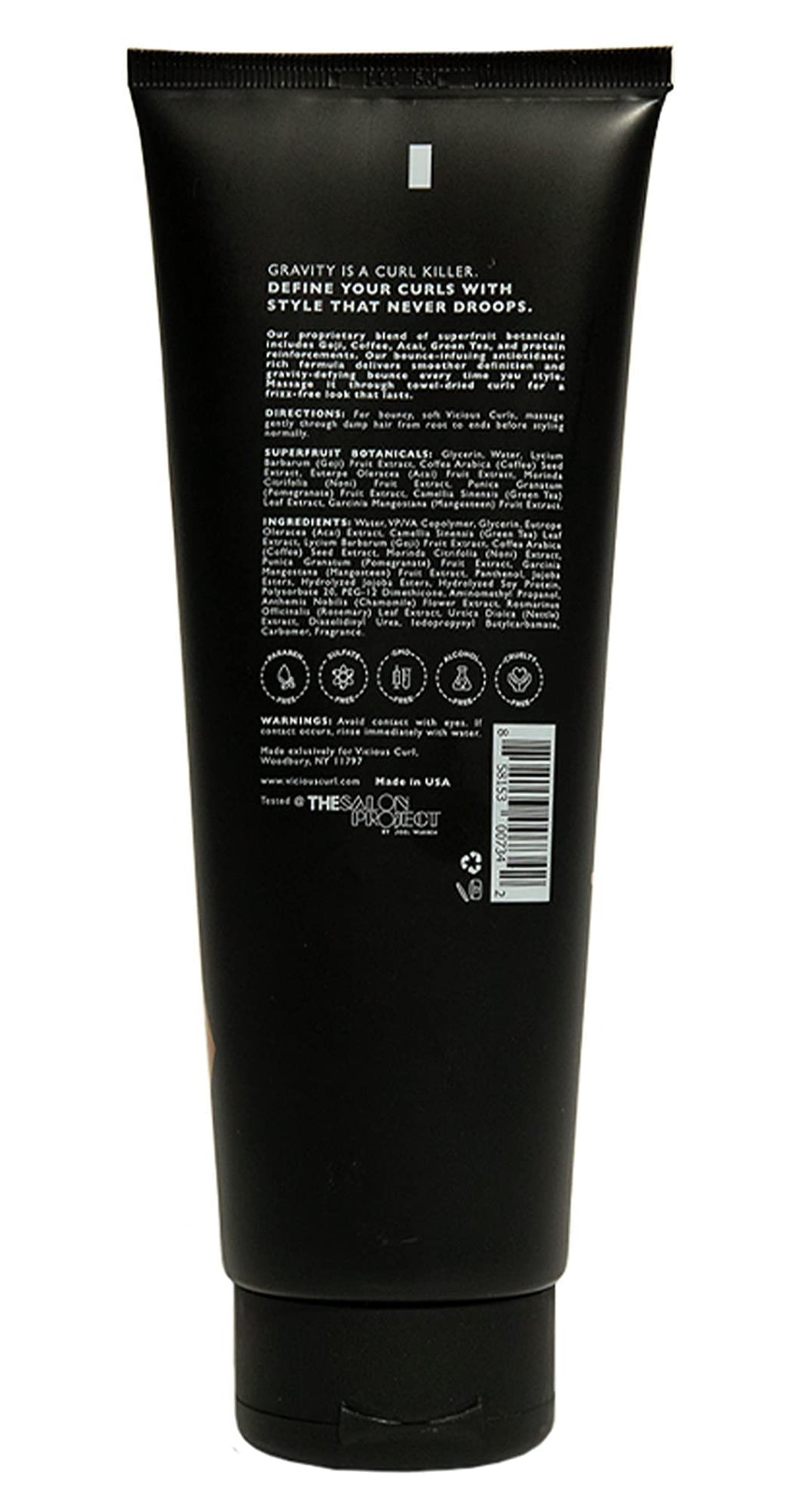 VICIOUS CURL Curl Lock Gel (6 Fl Oz) for Curly Hair – Strength & Shine