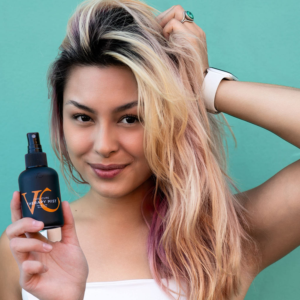 VICIOUS CURL Curlicure Therapy Mist – Leave-In Conditioner Spray for Curly Hair, Anti-Frizz Moisturizer (4 oz)