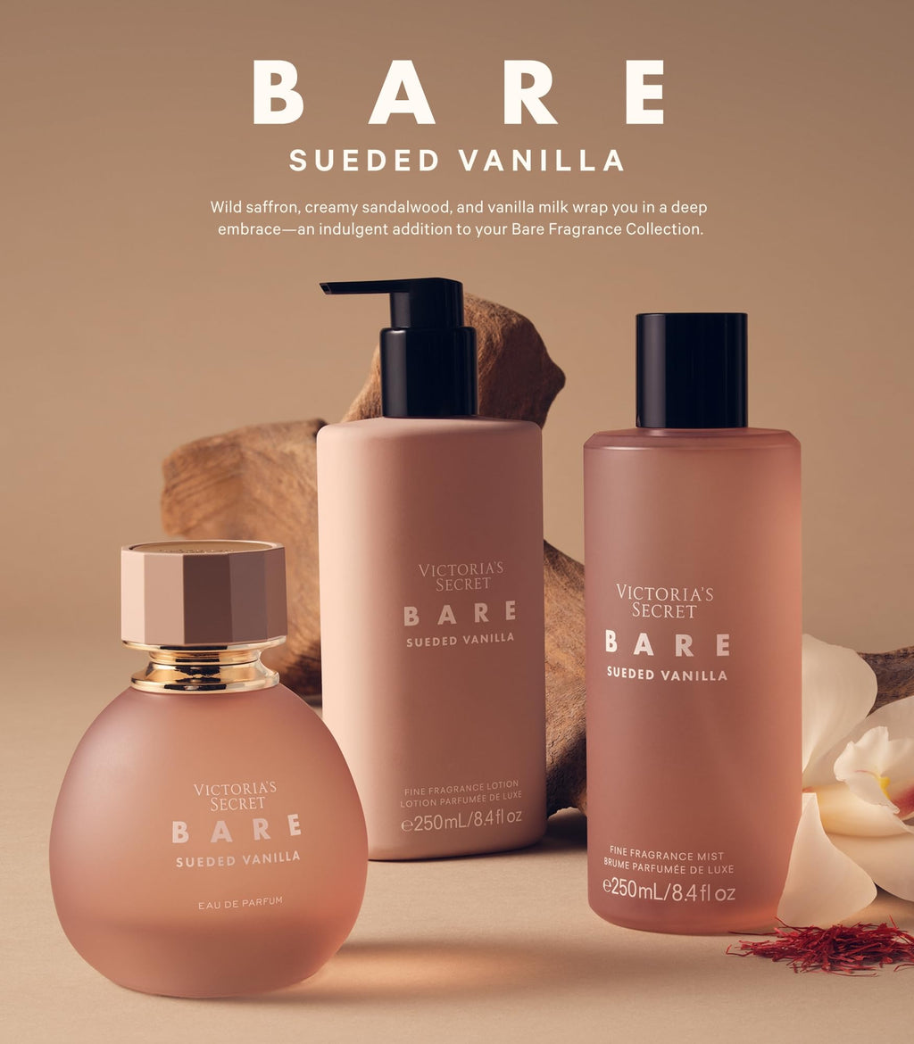 Victoria's Secret Bare Sueded Vanilla Fragrance Mist – Wild Saffron & Creamy Sandalwood, 8.4 oz