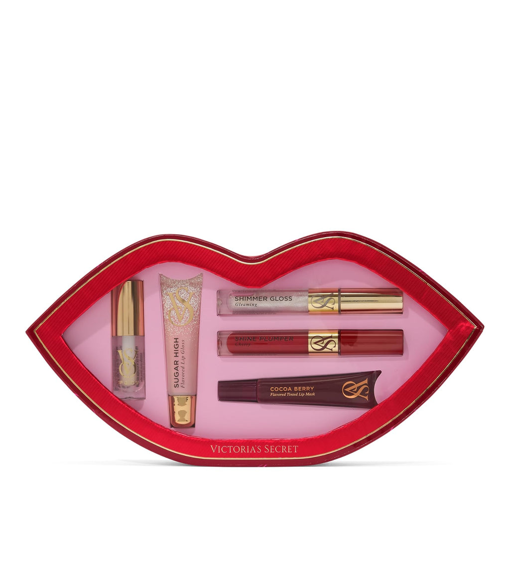 Victoria's Secret 5-Piece Lip Gloss Gift Set | Lip Mask, Lip Oil, Gloss, Plumper & Shimmer