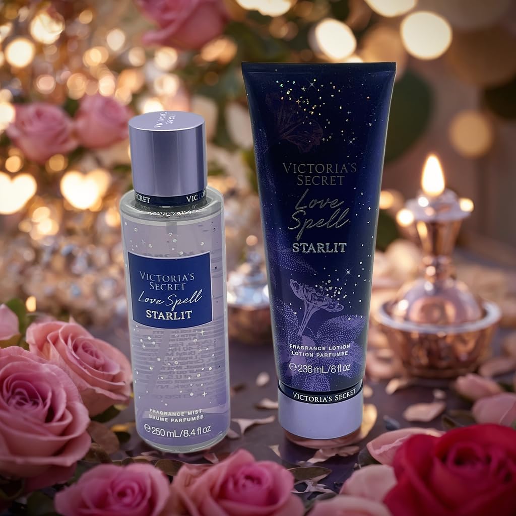 Victoria's Secret Love Spell Starlit 2pc Fragrance Mist & Lotion Bundle for Women