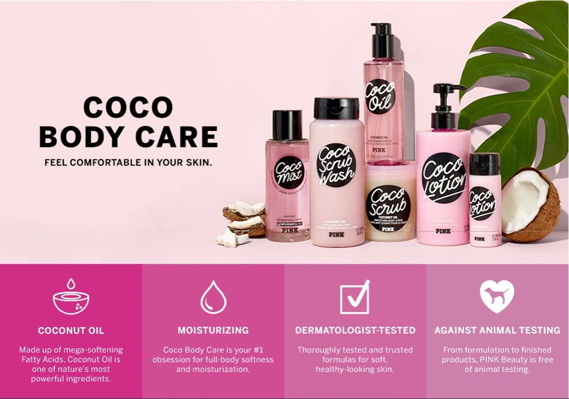 Victoria's Secret Pink Coco Scrub Wash with Coconut Oil | Creamy Cleanse & Softening Formula