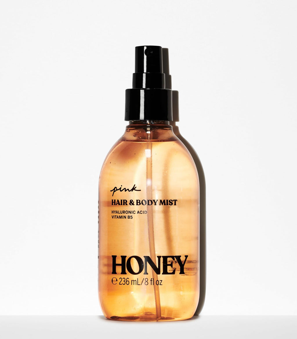 Victoria's Secret PINK Honey Hair & Body Mist – 8 oz | Alcohol-Free, Hyaluronic Acid & Vitamin B5