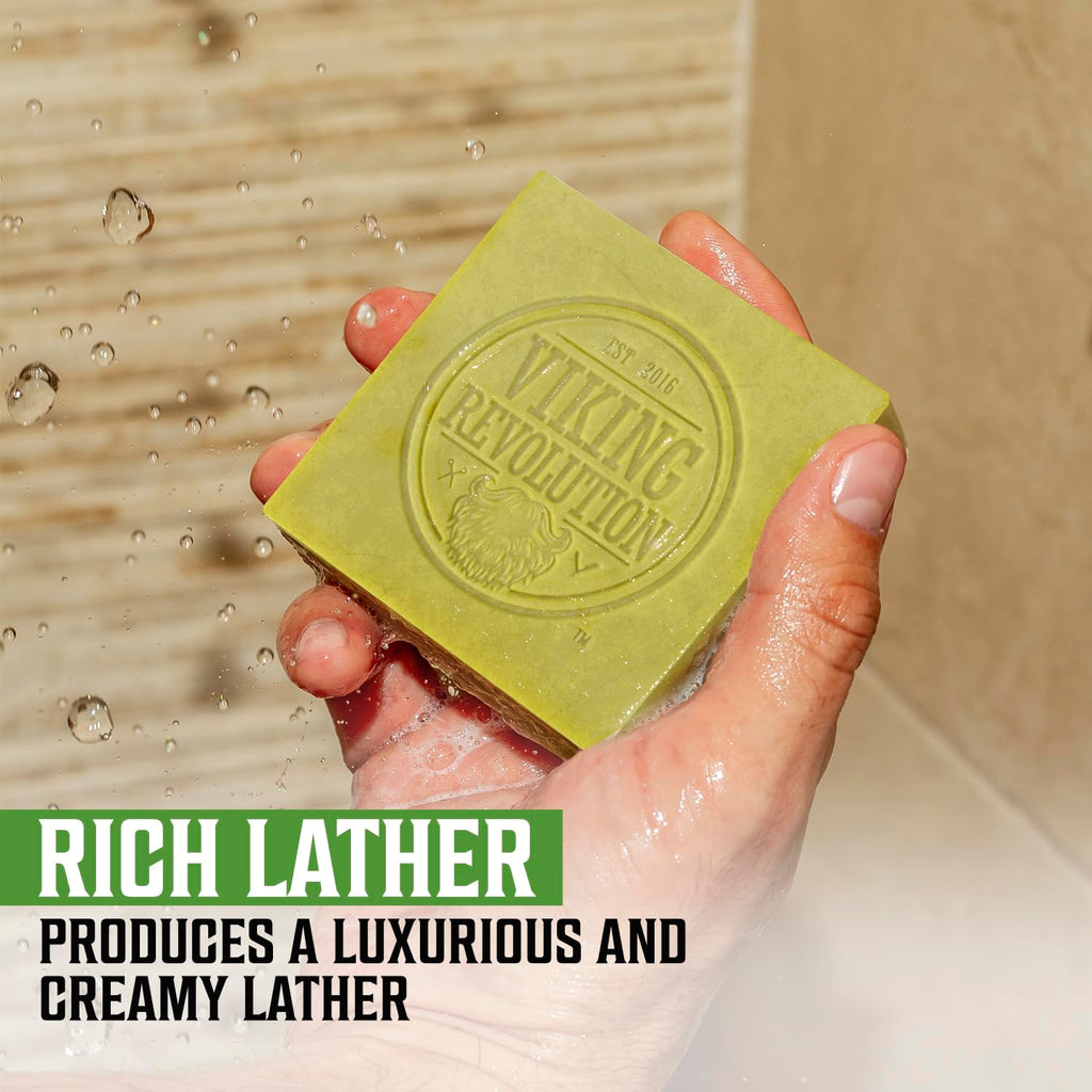 Viking Revolution Bergamot Soap for Men – 2 Pack with Essential Oils