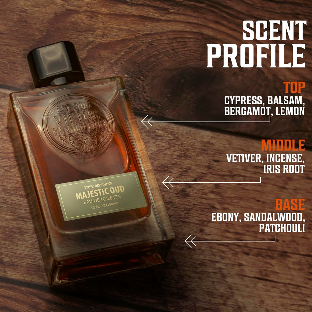 Viking Revolution Majestic Oud Cologne for Men – Long-Lasting Woody Eau de Toilette 3.5 fl oz