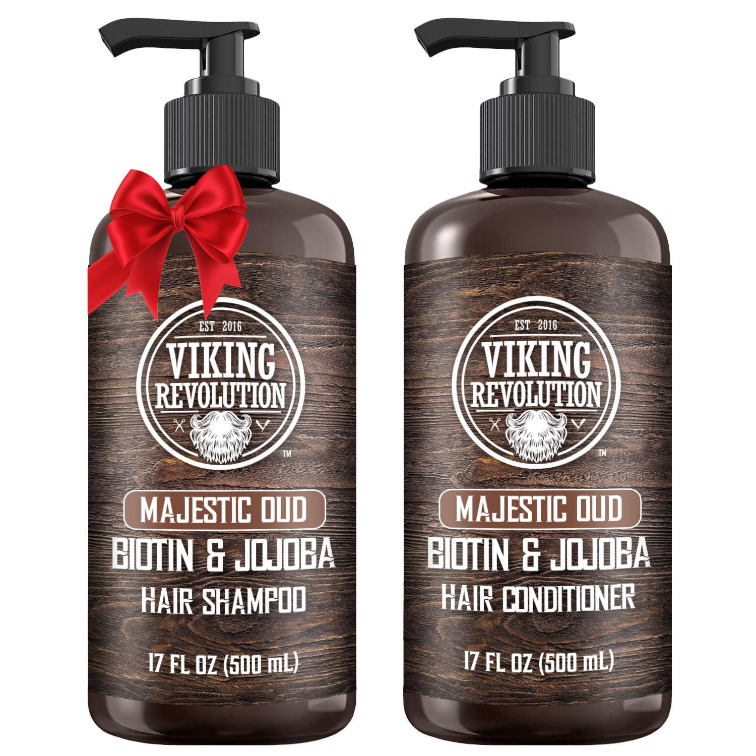 Viking Revolution Majestic Oud Men’s Shampoo & Conditioner Set with Biotin & Jojoba Oil – 17oz