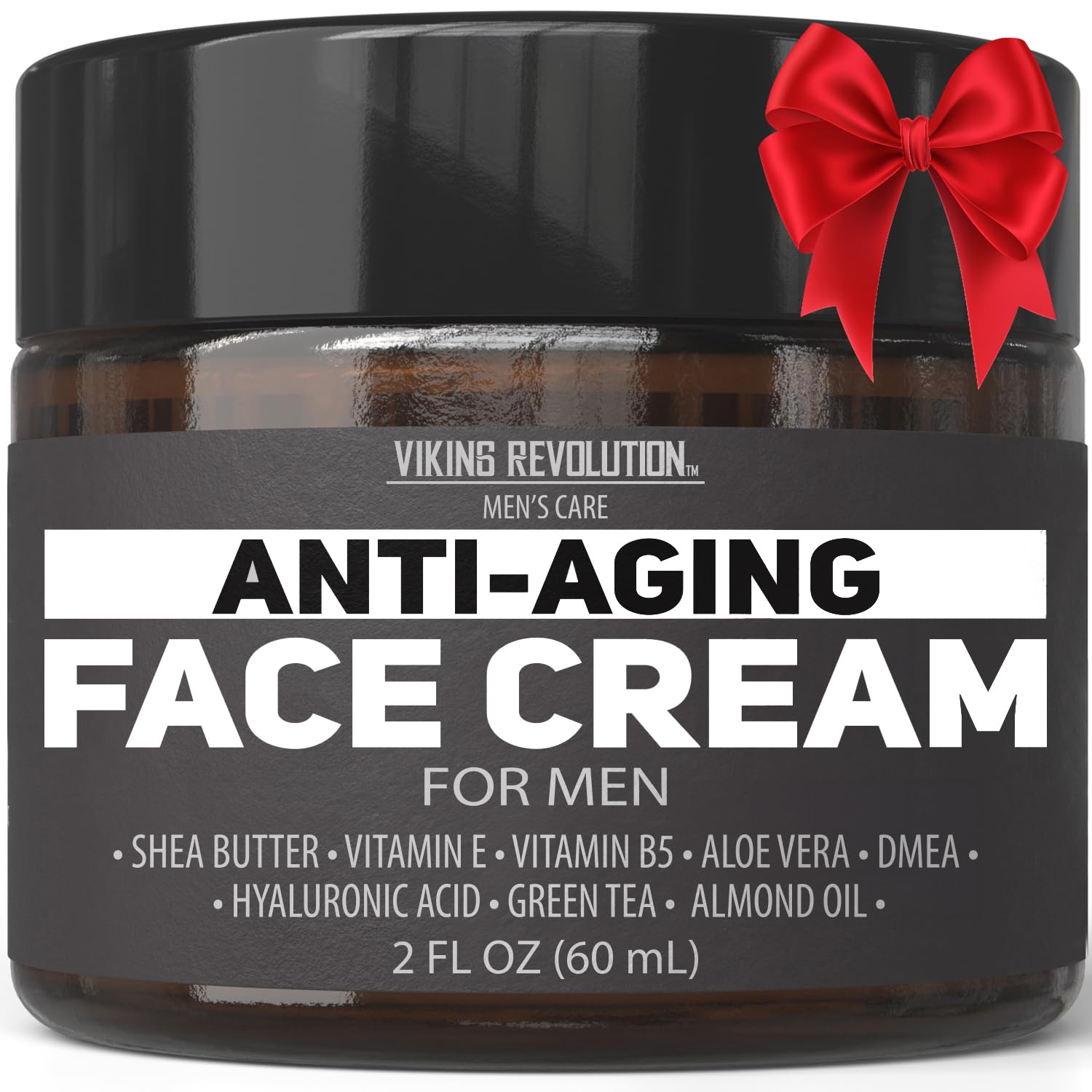 Viking Revolution Men's Anti-Aging Face Cream – Hyaluronic Acid, Aloe Vera & Green Tea (2oz)