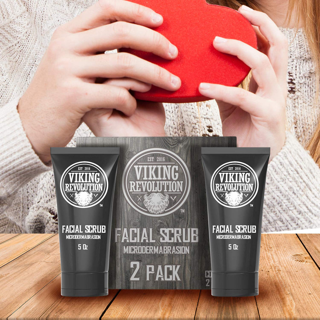 Viking Revolution Microdermabrasion Face Scrub for Men – Deep Clean & Exfoliation (2 Pack)