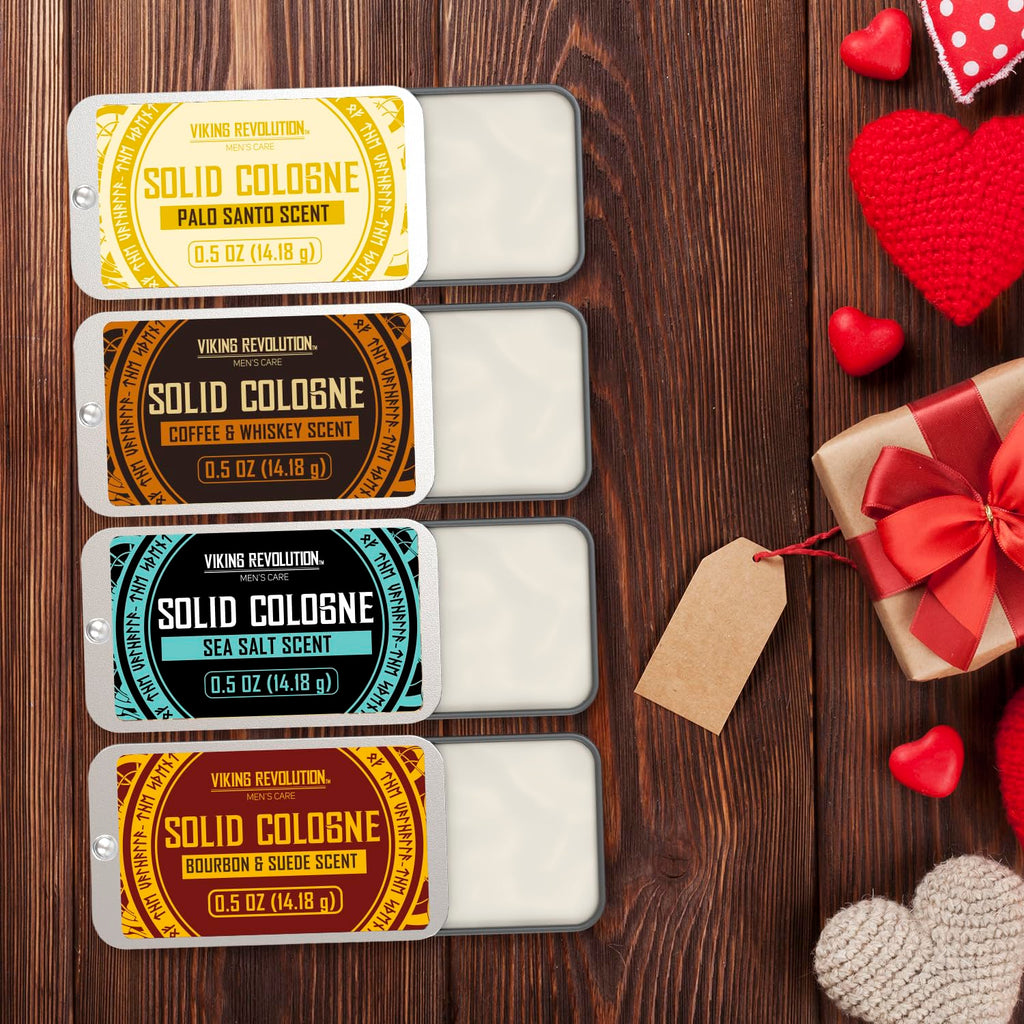 Viking Revolution 4 Pack Solid Cologne for Men – Travel Size Gift Set (0.5 oz each)