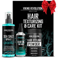Viking Revolution Sea Salt Spray for Men | Hydrating Hair Oil with Vitamin E | Styling Powder Kit