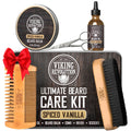 Viking Revolution Ultimate Beard Kit Spiced Vanilla – Beard Grooming Set for Men (Brush, Comb, Oil, Balm, Scissors)