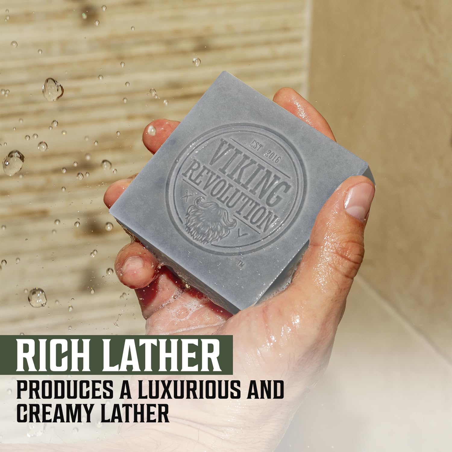 Viking Revolution Tea Tree Soap for Men — Natural Bar with Coconut, Shea & Almond Oils (2-Pack)