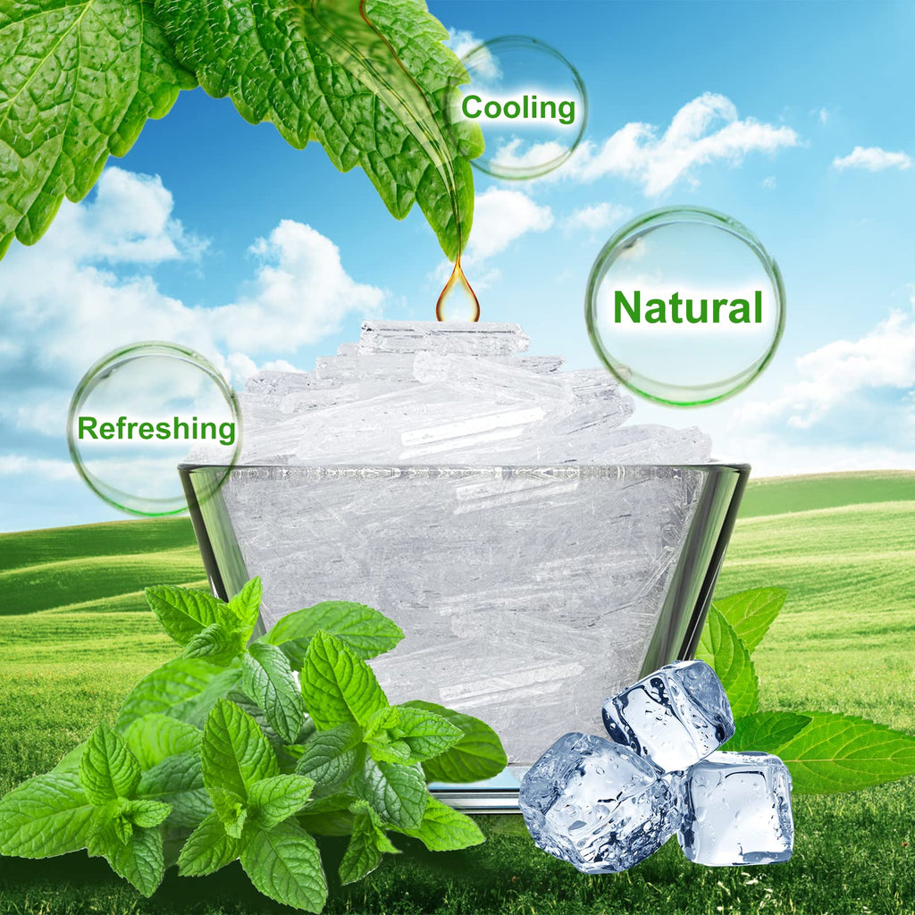 Viktairy Menthol Crystals Bulk 8 oz – 100% Pure Organic Mint for Diffusers, Soaps & Creams