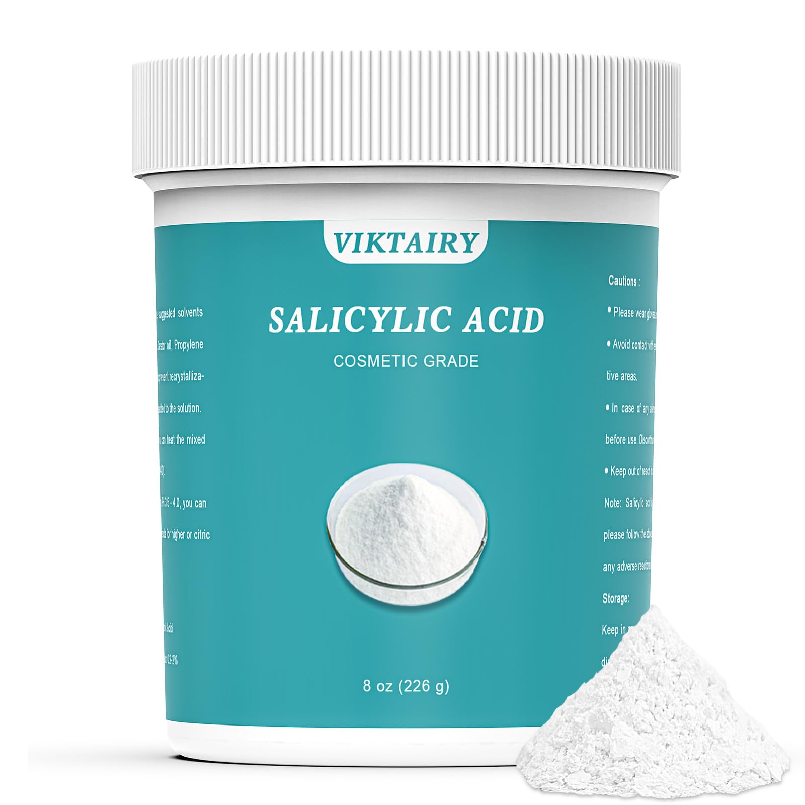 Viktairy Pure Salicylic Acid Powder (8 oz) – Cosmetic Grade BHA for DIY Skincare