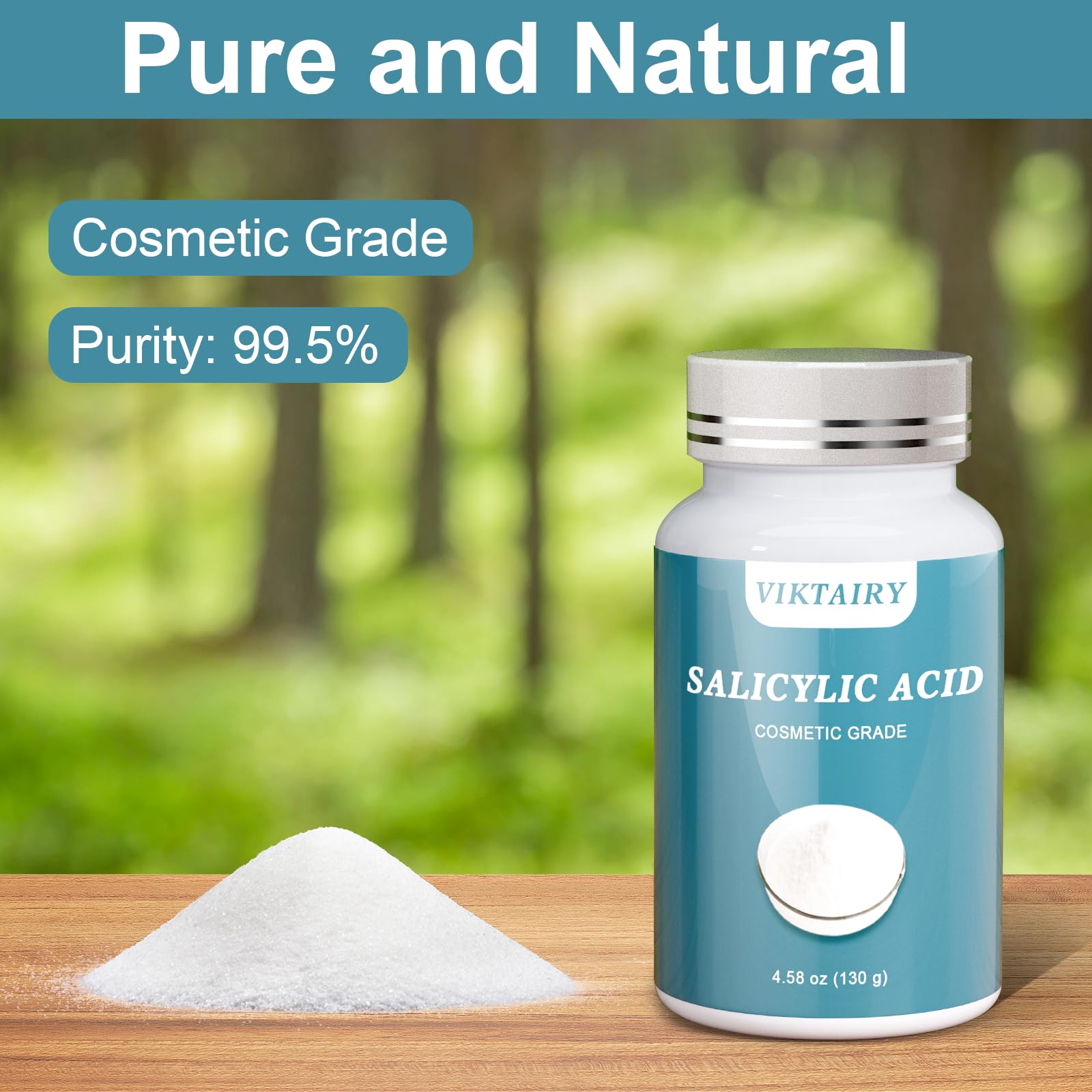 Viktairy Pure Salicylic Acid Powder (8 oz) – Cosmetic Grade BHA for DIY Skincare