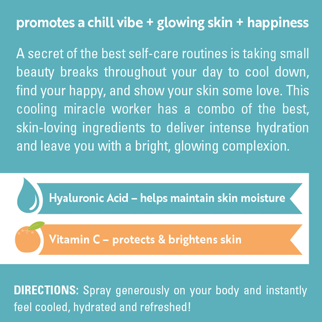 Village Naturals Therapy Wellness Hydrate & Cool Body Spray - Vitamin C, Menthol & Hyaluronic Acid - Full Body Cooling Mist (Pack of 3 Cans, 4 oz Each)