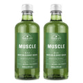 Village Naturals Therapy Muscle Foaming Bath Oil & Body Wash 2 Pack – 16 oz Each