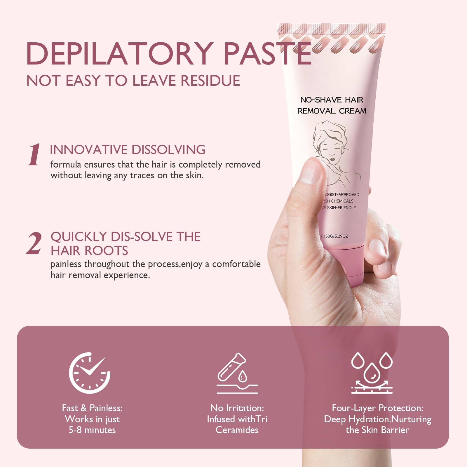 Vincofoo No-Shave Hair Removal Cream – Gentle, Fast, Sensitive Skin