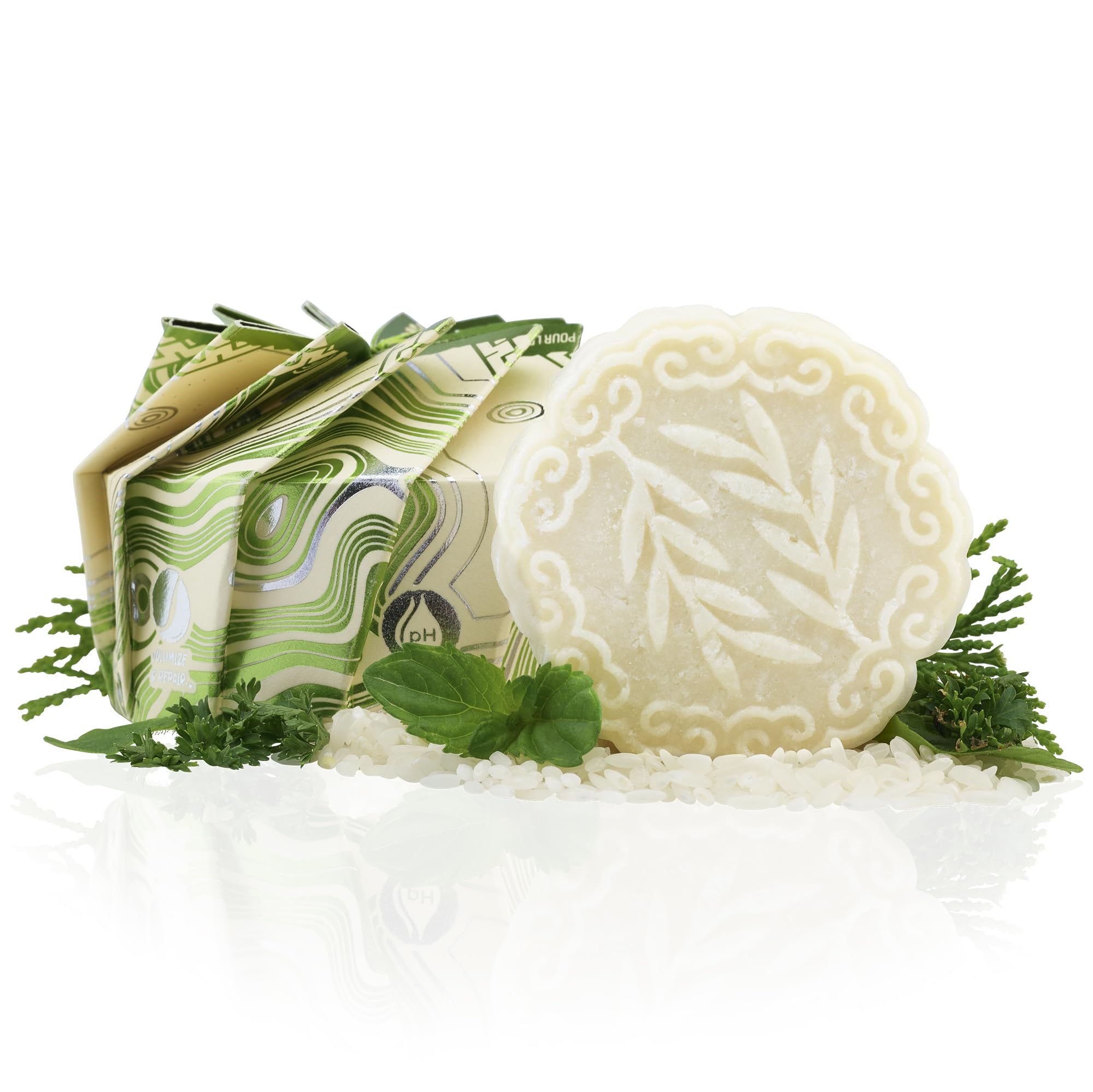 Viori Tea Tree Mint Shampoo Bar with Rice Water – Plastic-Free, Sulfate-Free
