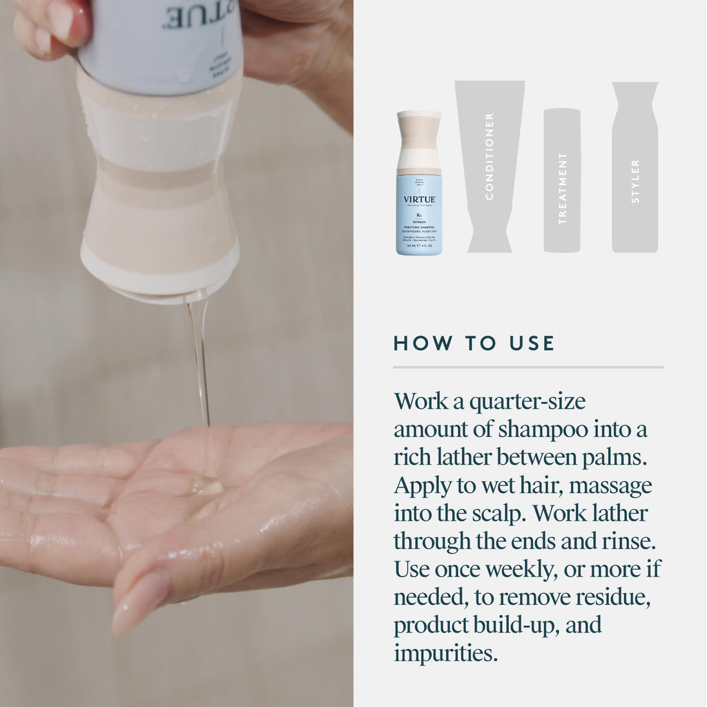 Virtue Clarifying Detox Shampoo — Sulfate-Free Weekly Detox with Alpha Keratin 60ku