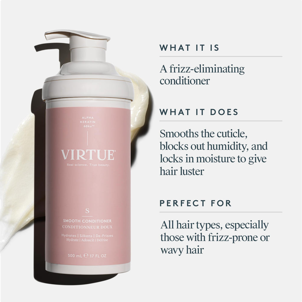 Virtue Smooth Conditioner — Frizz Control for Curly Hair, Sulfate Free & Color Safe | VIRTUE