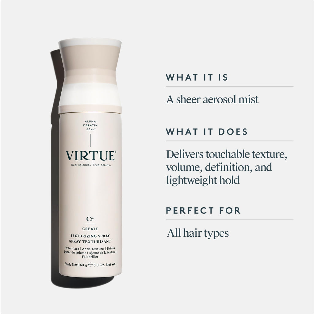 VIRTUE Texturizing Spray | Sulfate Free, Color Safe, Lightweight Shine & Texture – 5 Oz