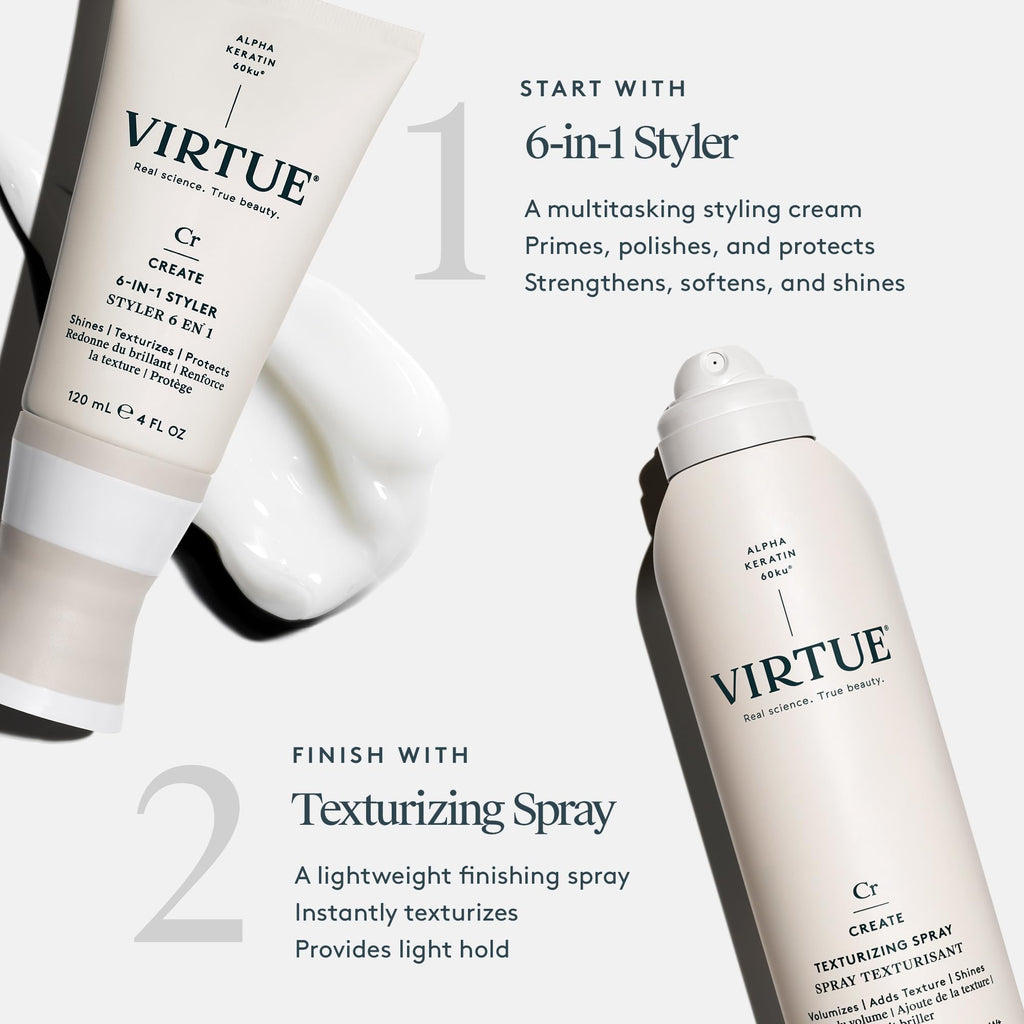 VIRTUE Texturizing Spray | Sulfate Free, Color Safe, Lightweight Shine & Texture – 5 Oz