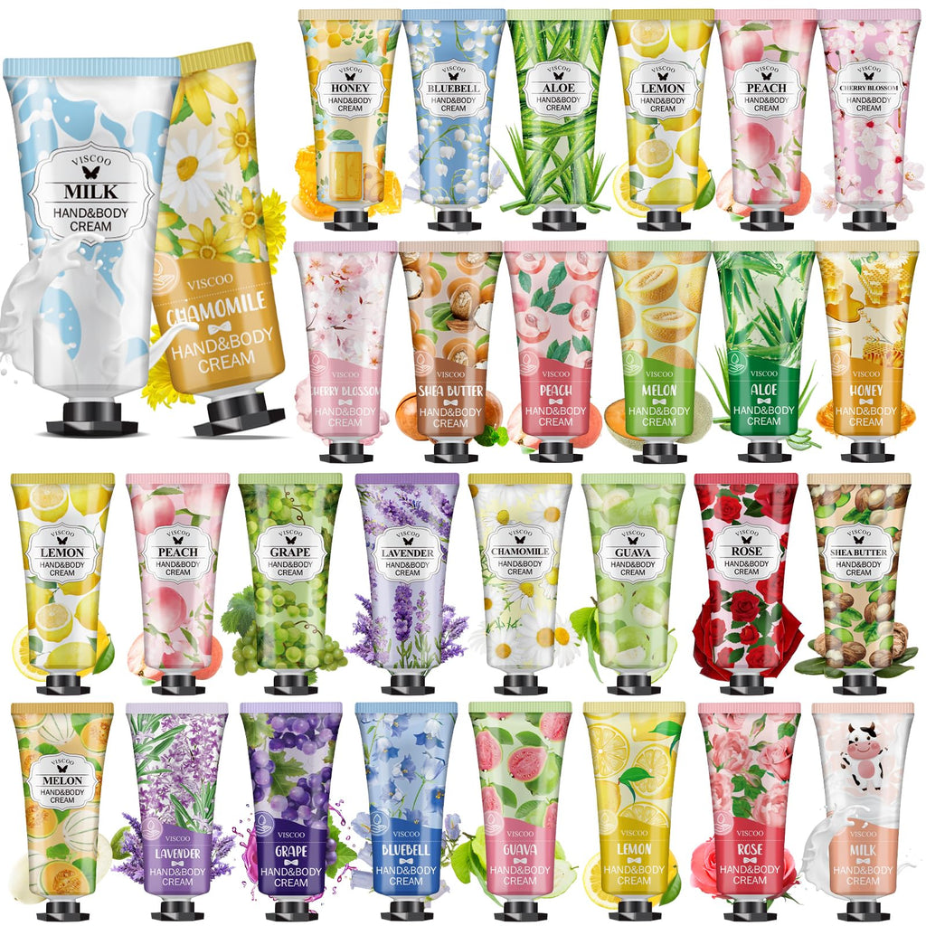VISCOO 28 Pack Hand Cream Gift Set – 14 Fragrances, Travel-Size Moisturizers