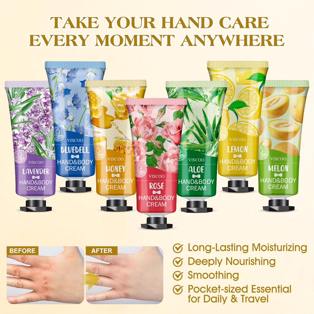 VISCOO 84-Pack Hand Cream Gifts Set for Women – Travel-Size Moisturizers in Bulk
