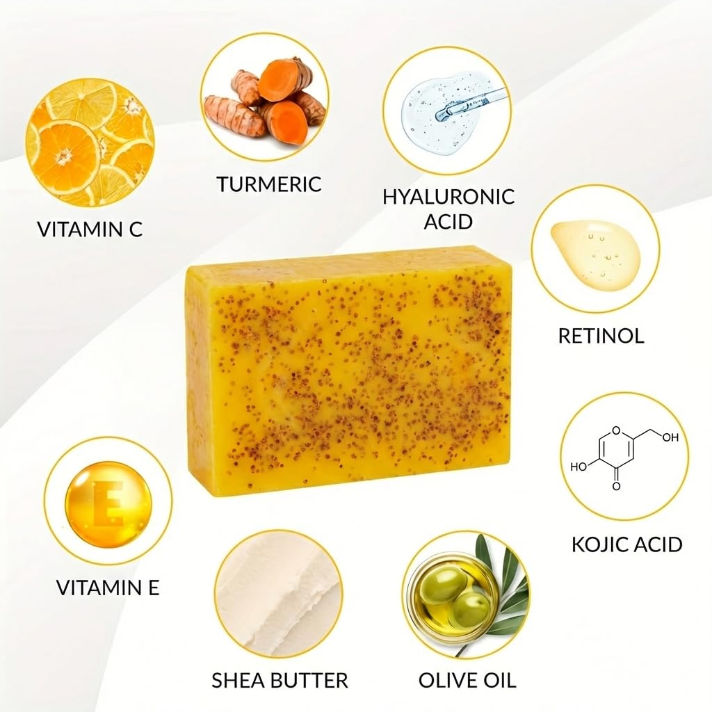 VISEWI Turmeric Face Wash with Brush + Turmeric Soap Set | Deep Cleanse