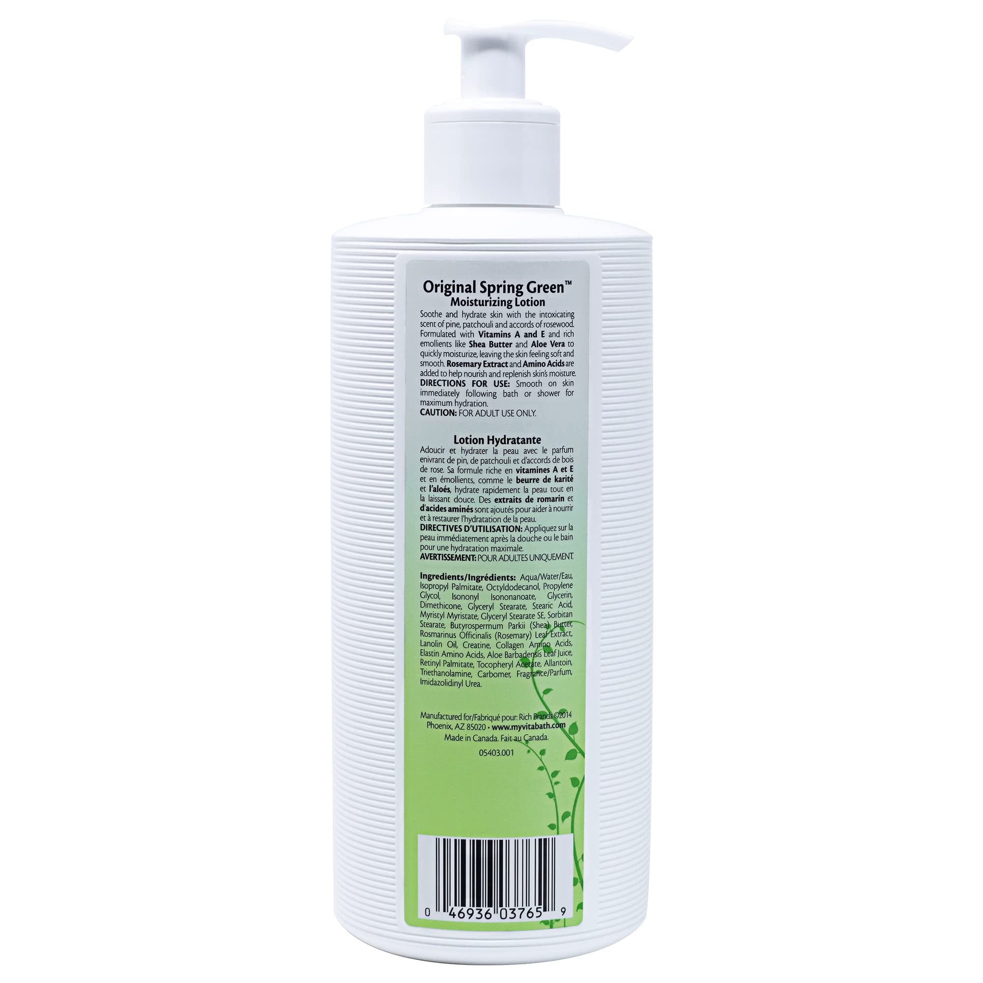 Vitabath Original Spring Green Moisturizing Body Lotion – Deep Hydration with Aloe & Shea Butter, Cruelty-Free, 20 oz