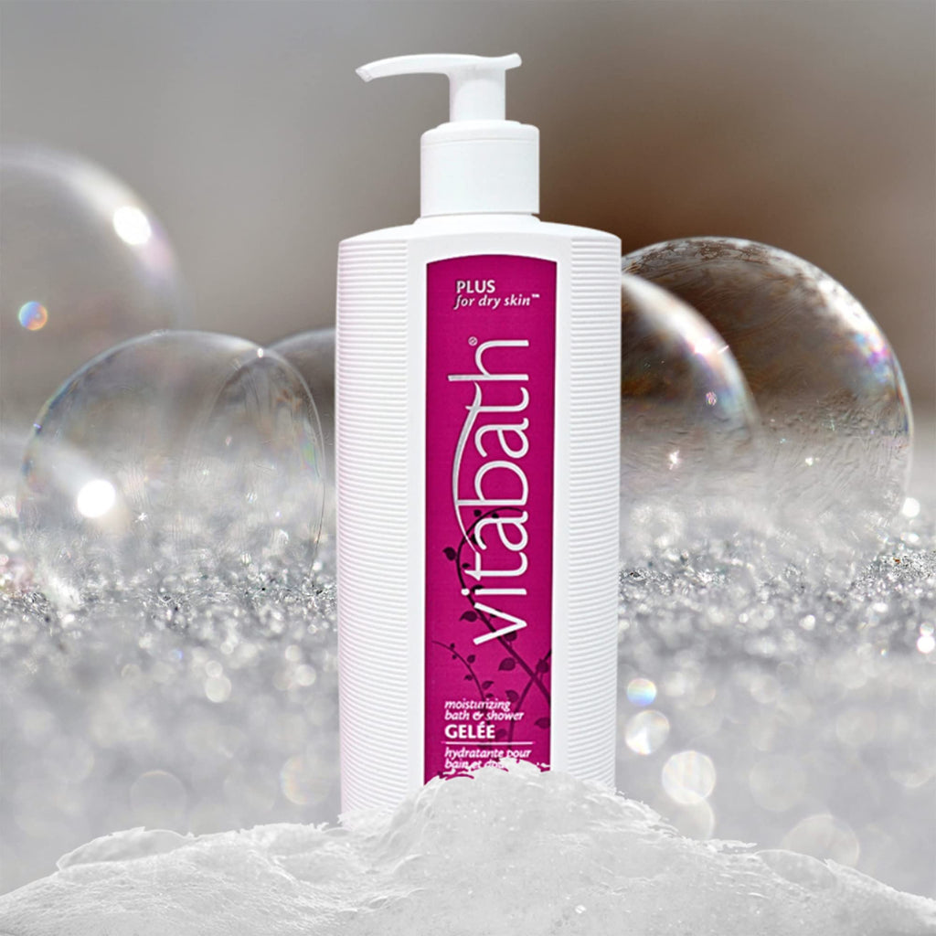 Vitabath Plus Dry Skin Moisturizing Bath & Shower Gel – Deep Hydration & Soothing Foam (21 oz)