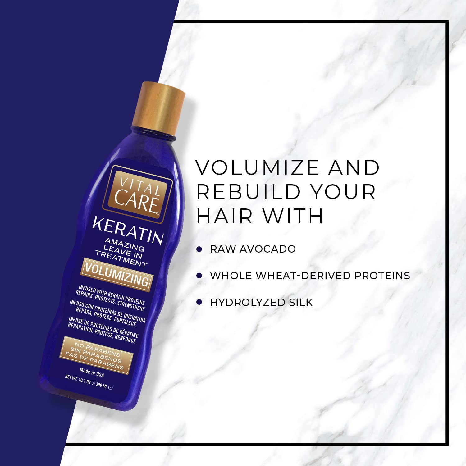Vital Care Keratin Amazing Volumizing Treatment – Gentle Daily Keratin, Hydration & Repair
