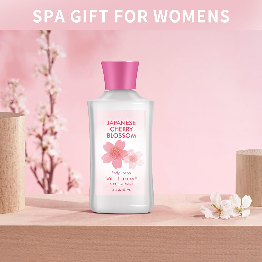 Vital Luxury 3pc Bath & Body Travel Gift Set – Japanese Cherry Blossom