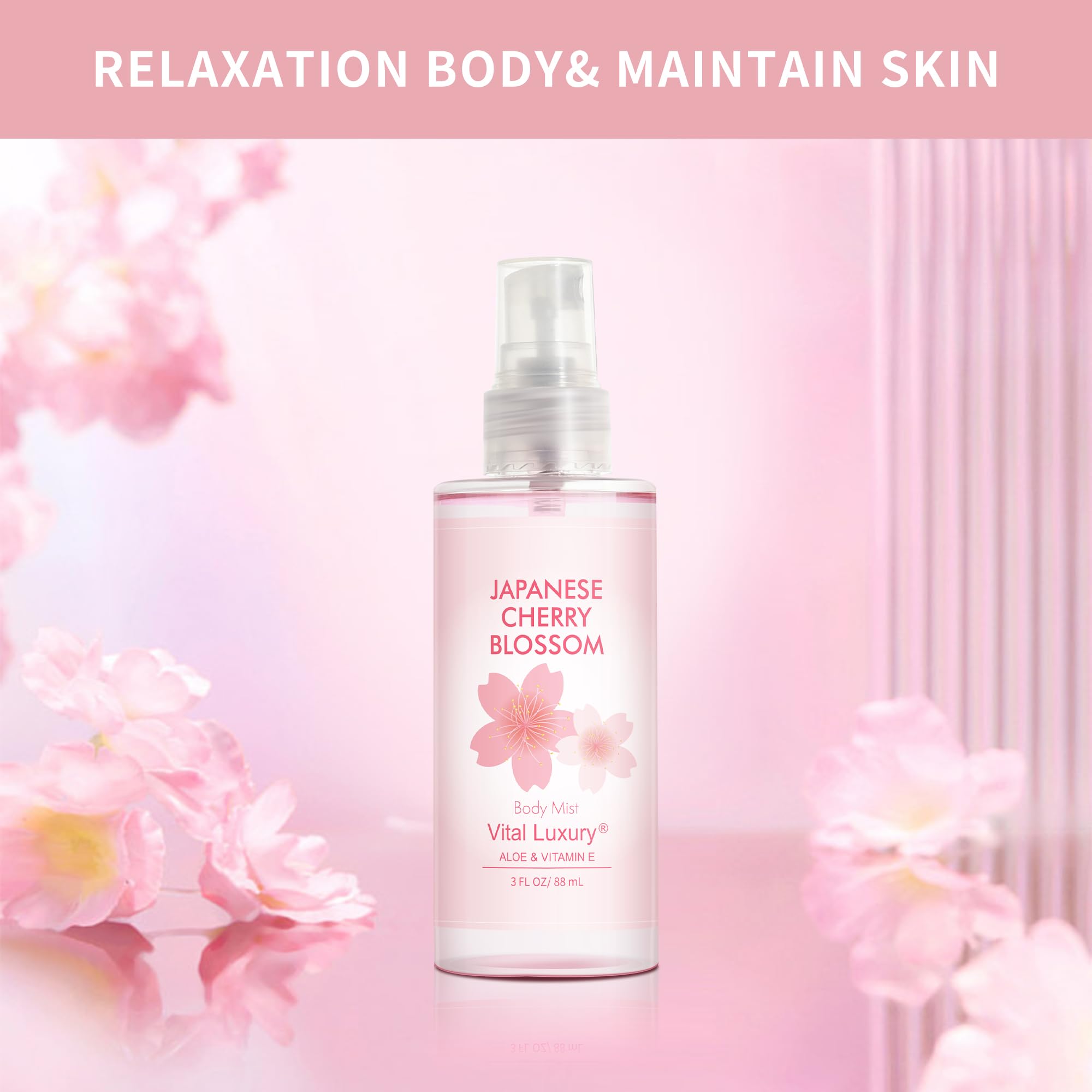 Vital Luxury 3pc Bath & Body Travel Gift Set – Japanese Cherry Blossom
