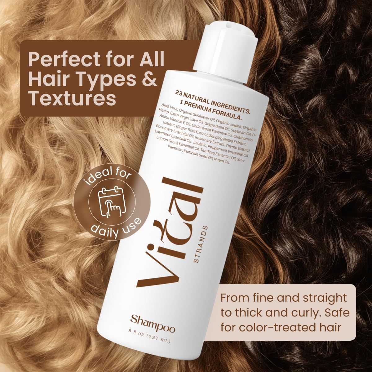 Vital Strands Hair Growth Shampoo for Thinning Hair – Rosemary, Nettle & Saw Palmetto | 8 fl oz