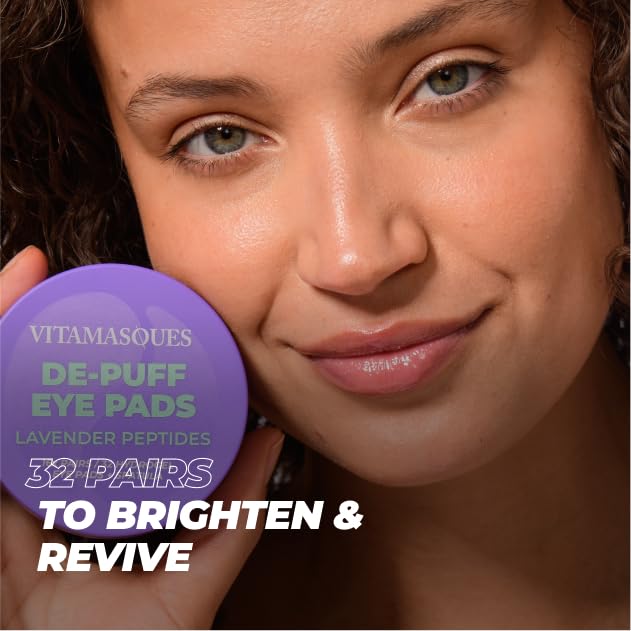 Vitamasques Lavender Hydrogel Eye Pads – Depuff, Hydrate & Revitalize (32 Pairs, Korea-Formulated)